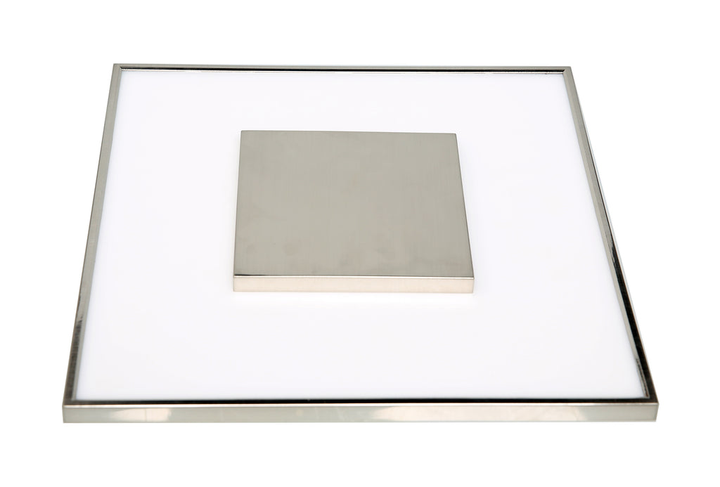 26 watt 13" Flush Mount LED Fixture; Square Shape; Brushed Nickel