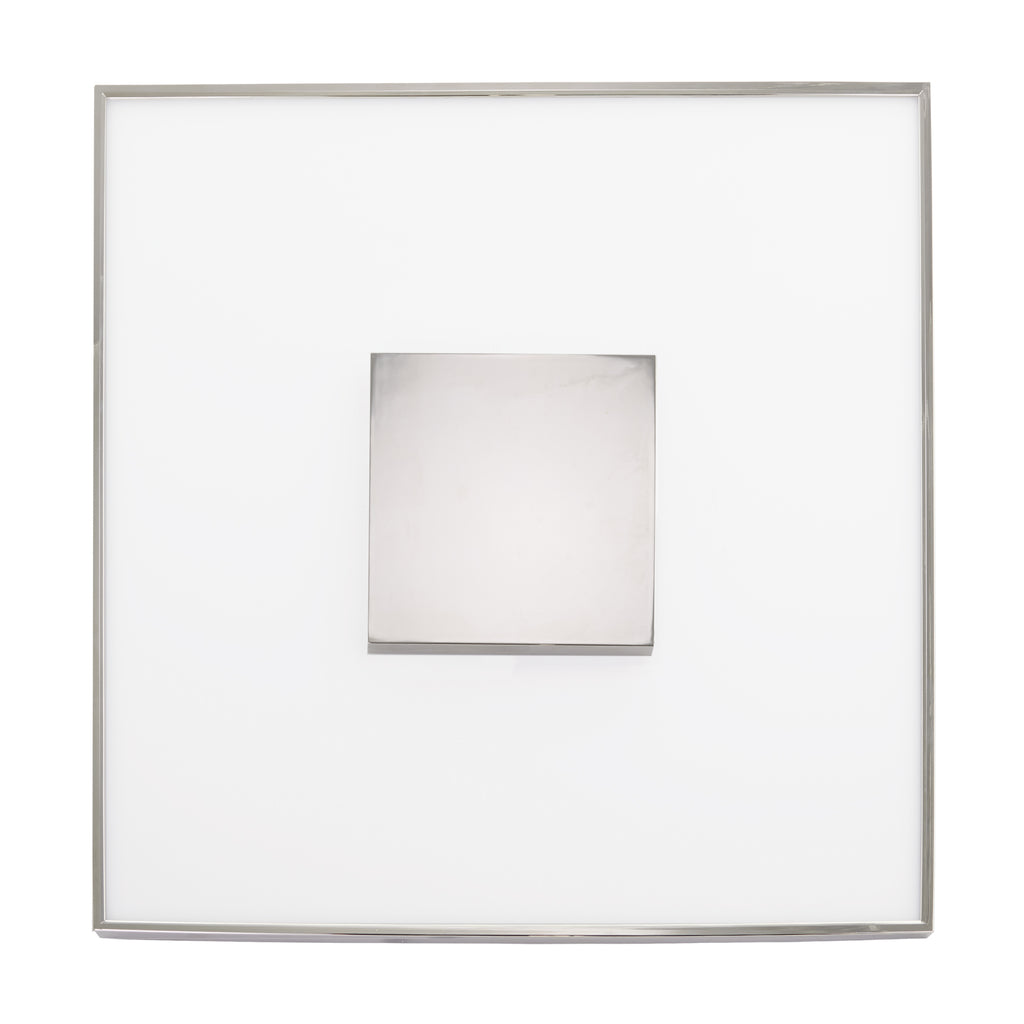 31.5 watt 17" Flush Mount LED Fixture; Square Shape; Polished Nickel