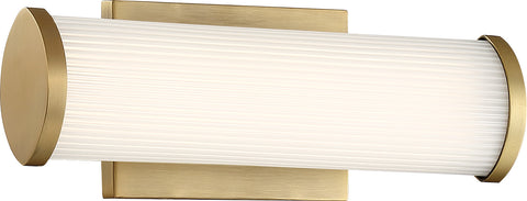 Lena 12" LED Bath Vanity Fixture - Brushed Brass with Striped Lens