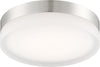 Pi 9 in. Flush Mount LED Fixture - Brushed Nickel with Etched Glass