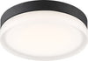 Pi 9 in. Flush Mount LED Fixture - Black with Etched Glass