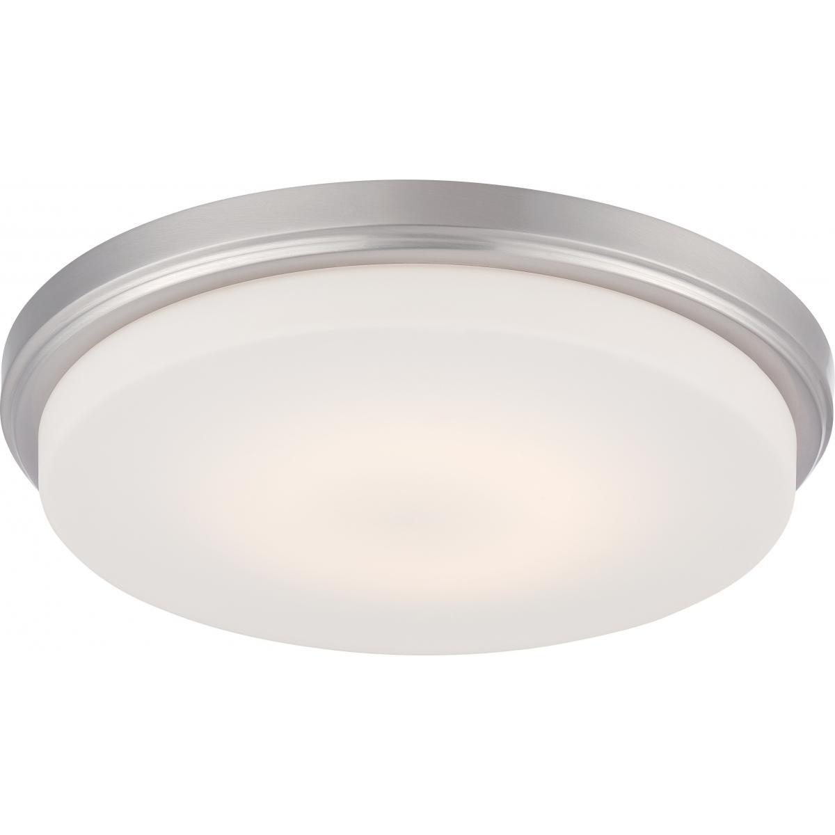 Dale LED Flush Fixture with Opal Frosted Glass Ceiling Nuvo Lighting 