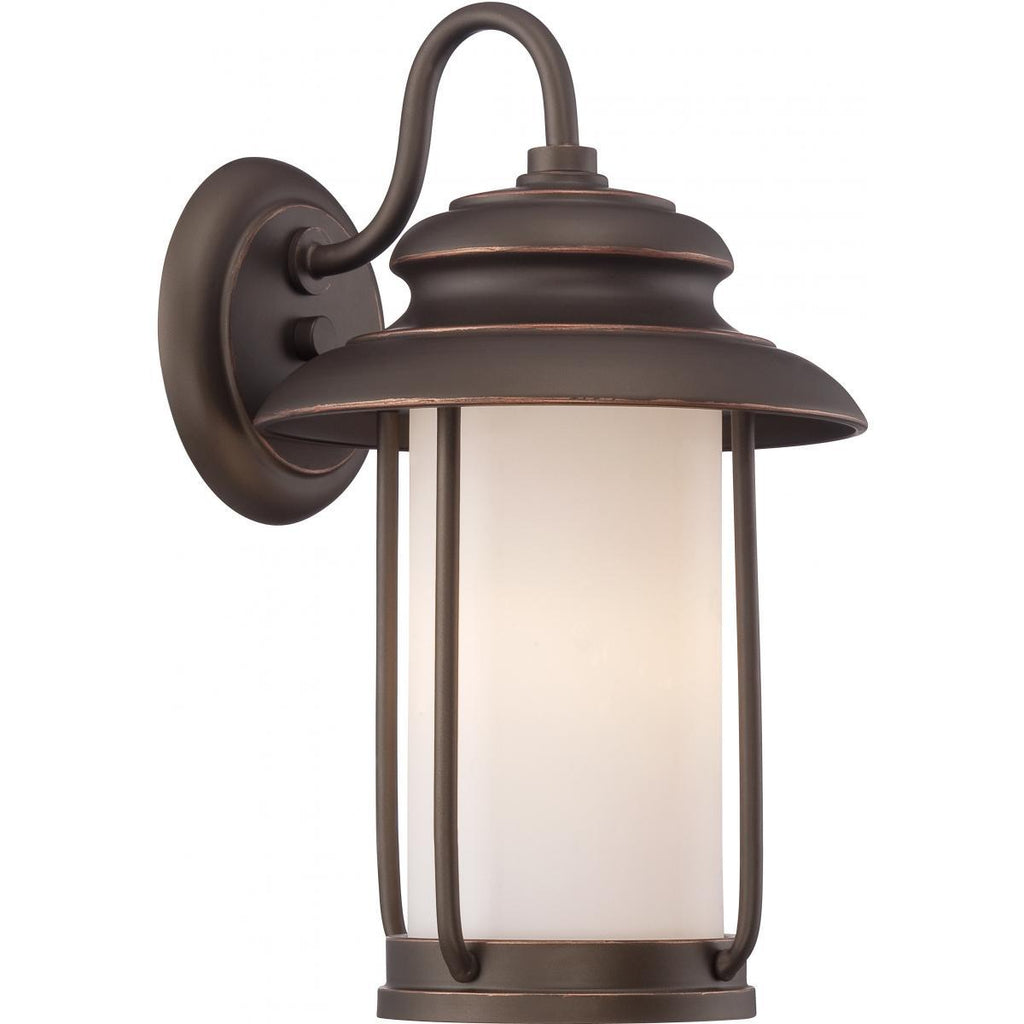 Bethany LED Outdoor Small Wall with Satin White Glass Outdoor Nuvo Lighting 