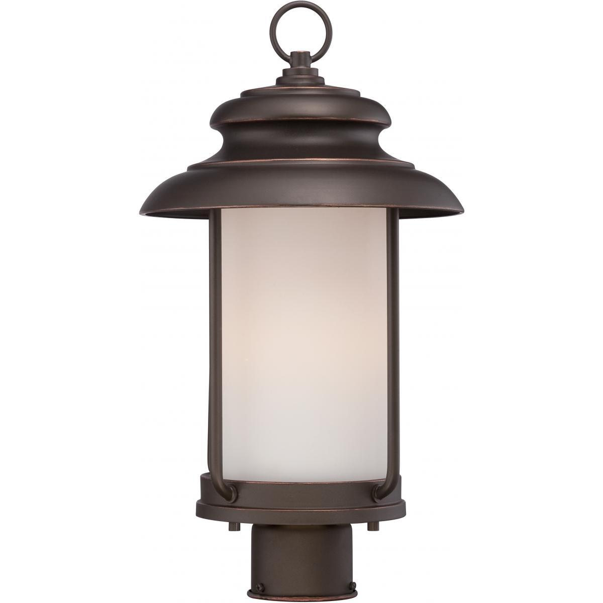 Bethany LED Outdoor Post with Satin White Glass Outdoor Nuvo Lighting 