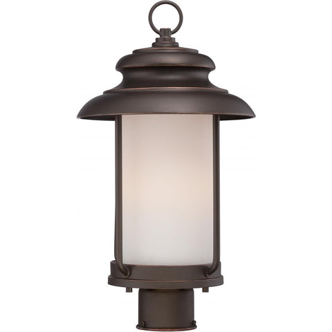 Bethany LED Outdoor Post with Satin White Glass