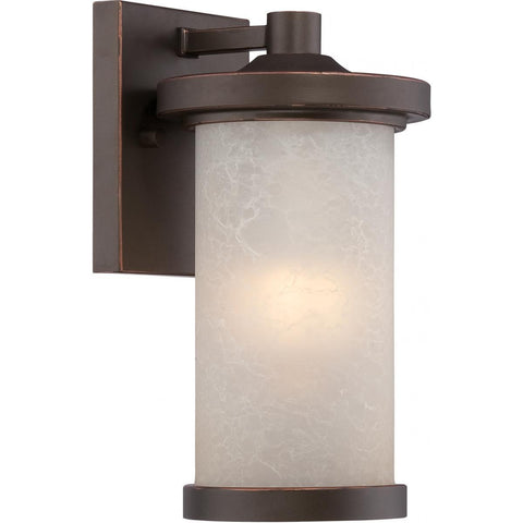 Diego LED Outdoor Small Wall with Satin Amber Glass Outdoor Nuvo Lighting 