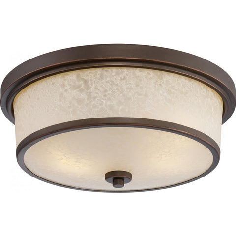 Diego LED Outdoor Flush Fixture with Satin Amber Glass Outdoor Nuvo Lighting 