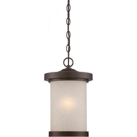 Diego LED Outdoor Hanging with Satin Amber Glass Outdoor Nuvo Lighting 