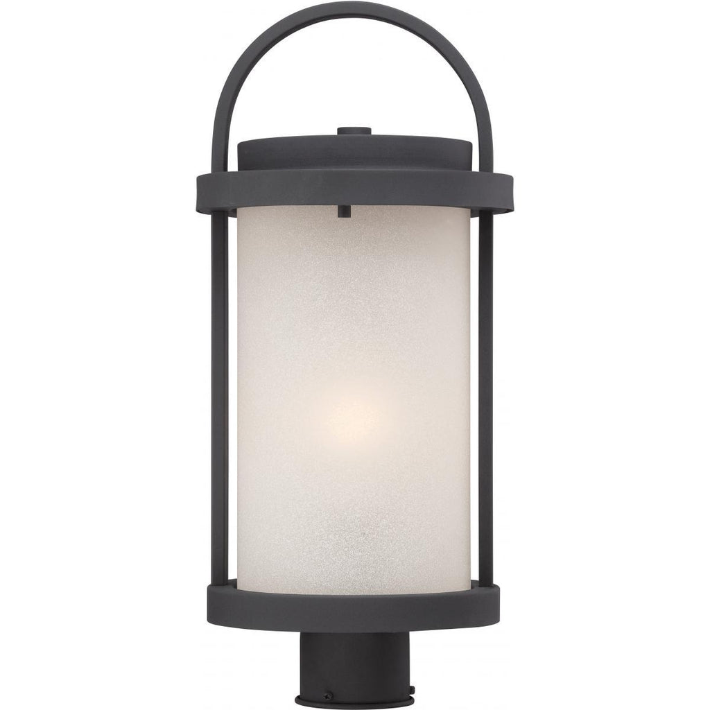 Willis LED Outdoor Post with Antique White Glass Outdoor Nuvo Lighting 
