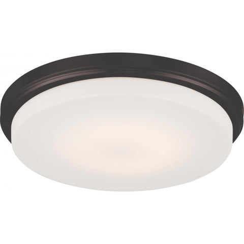 Dale LED Flush Fixture with Opal Frosted Glass Ceiling Nuvo Lighting Bronze 