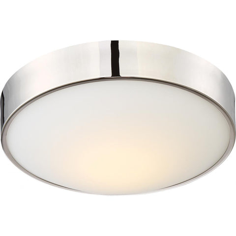 Perk 13" LED Flush with White Glass Ceiling Nuvo Lighting 