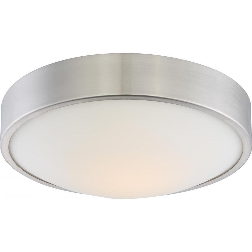 Perk 13" LED Flush with White Glass Ceiling Nuvo Lighting 