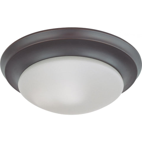 LED Light Fixture 12" Flush Mounted Frosted Glass Mahogany Bronze Finish 120-277 Volts Ceiling Nuvo Lighting 