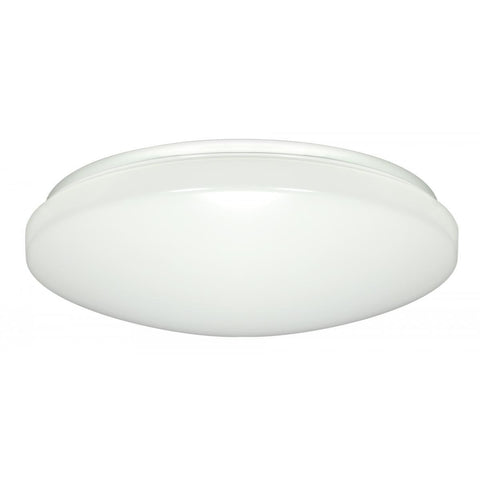 14" Flush Mounted LED Light Fixture White Finish With Occupancy Sensor 120-277 Volts