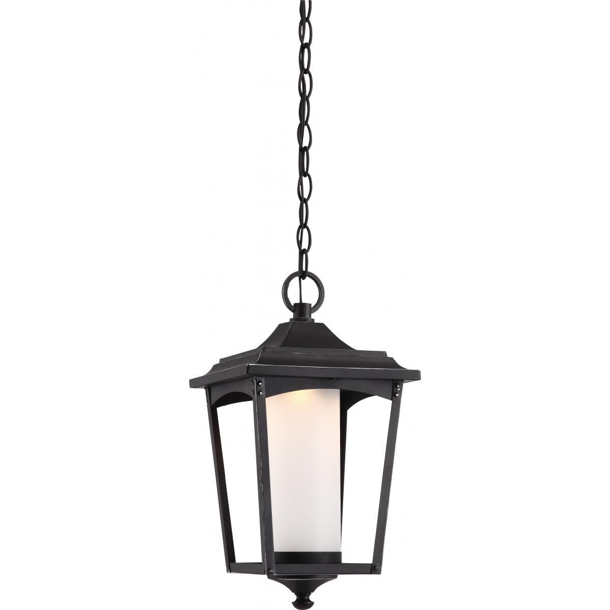 Essex Hanging Lantern Sterling Black Finish Outdoor Nuvo Lighting 