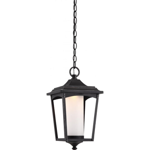 Essex Hanging Lantern Sterling Black Finish Outdoor Nuvo Lighting 