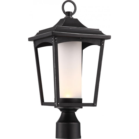 Essex Post Lantern Sterling Black Finish Outdoor Nuvo Lighting 