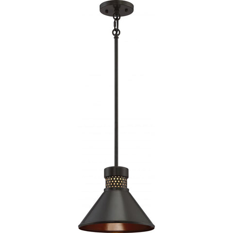 Doral Small LED Pendant Dark Bronze / Copper Accent Finish Ceiling Nuvo Lighting 