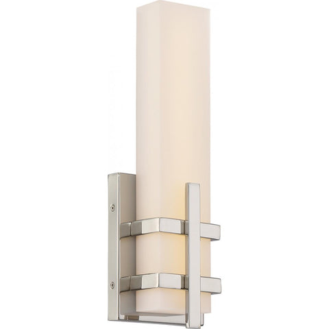 Grill Single LED Wall Sconce Polished Nickel Finish Wall Nuvo Lighting 