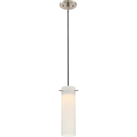 Pulse LED Mini Pendant with White Opal Glass Brushed Nickel Finish Ceiling Nuvo Lighting 