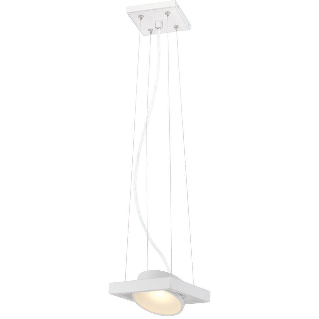 Hawk LED Pivoting Head Pendant White Finish Lamp Included Ceiling Nuvo Lighting 