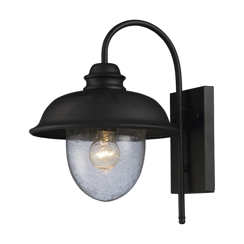 Streetside Cafe 1 Light Outdoor Wall Sconce In Matte Black Outdoor Wall Elk Lighting 