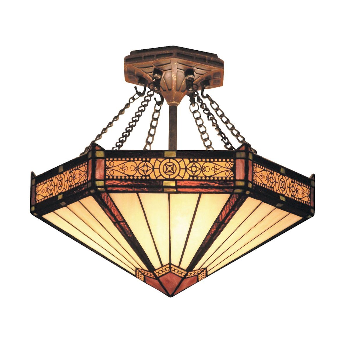 Filagree Semi Flush In Aged Bronze Semi Flushmount Elk Lighting 