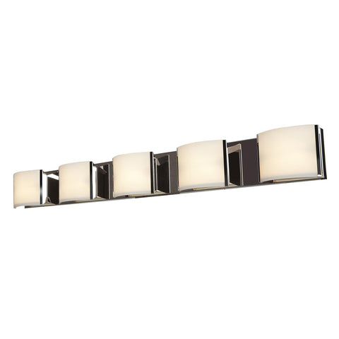 Nitro2 5-Light Dimmable LED Vanity - Brushed Steel Wall Access Lighting 