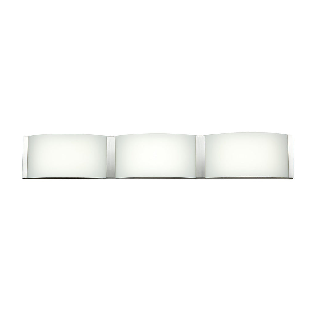 Wave 3-Light Dimmable LED Vanity - Brushed Steel Wall Access Lighting 
