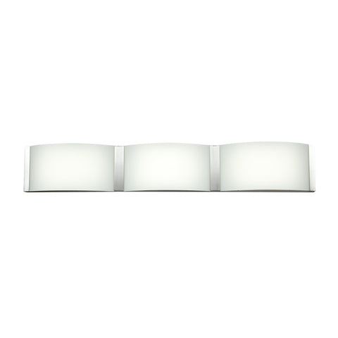 Wave 3-Light Dimmable LED Vanity - Brushed Steel Wall Access Lighting 