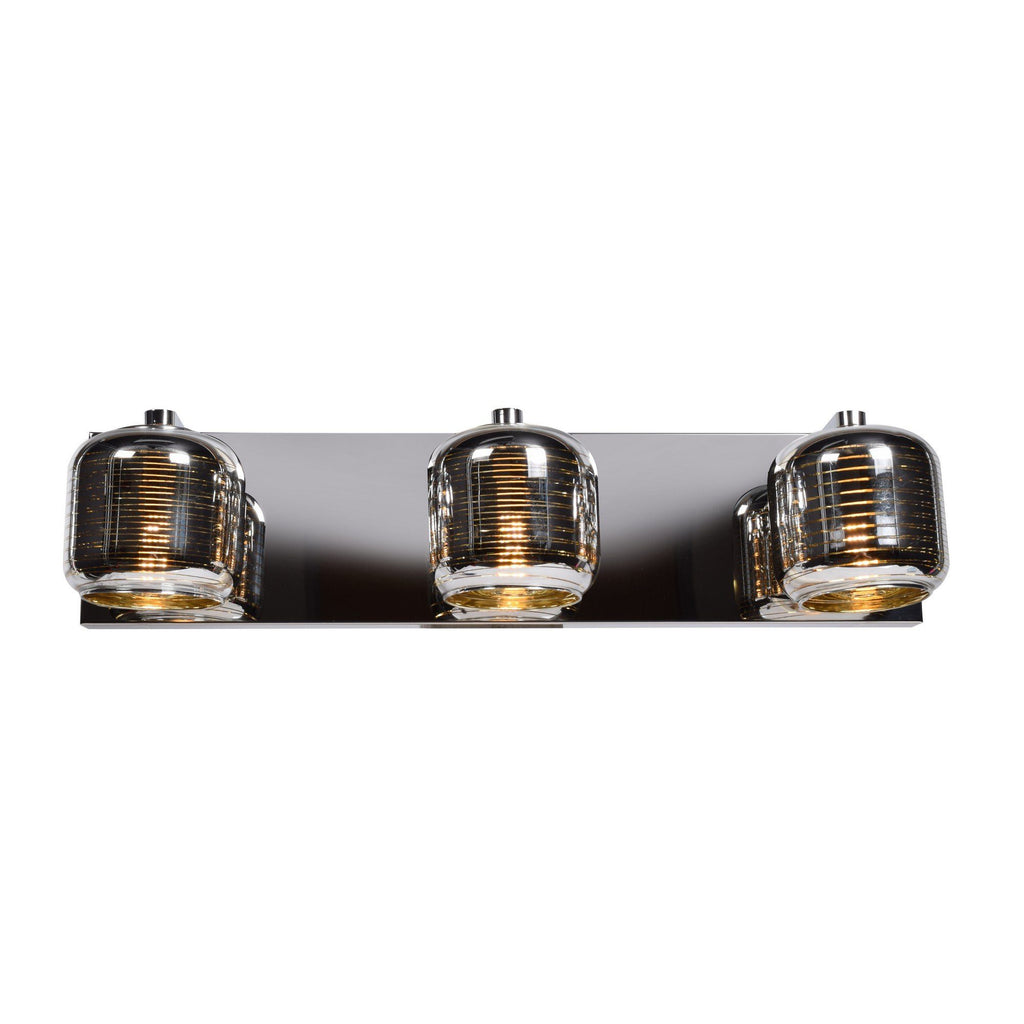 Dor 3-Light Vanity - Mirrored Stainless Steel Finish Wall Access Lighting 