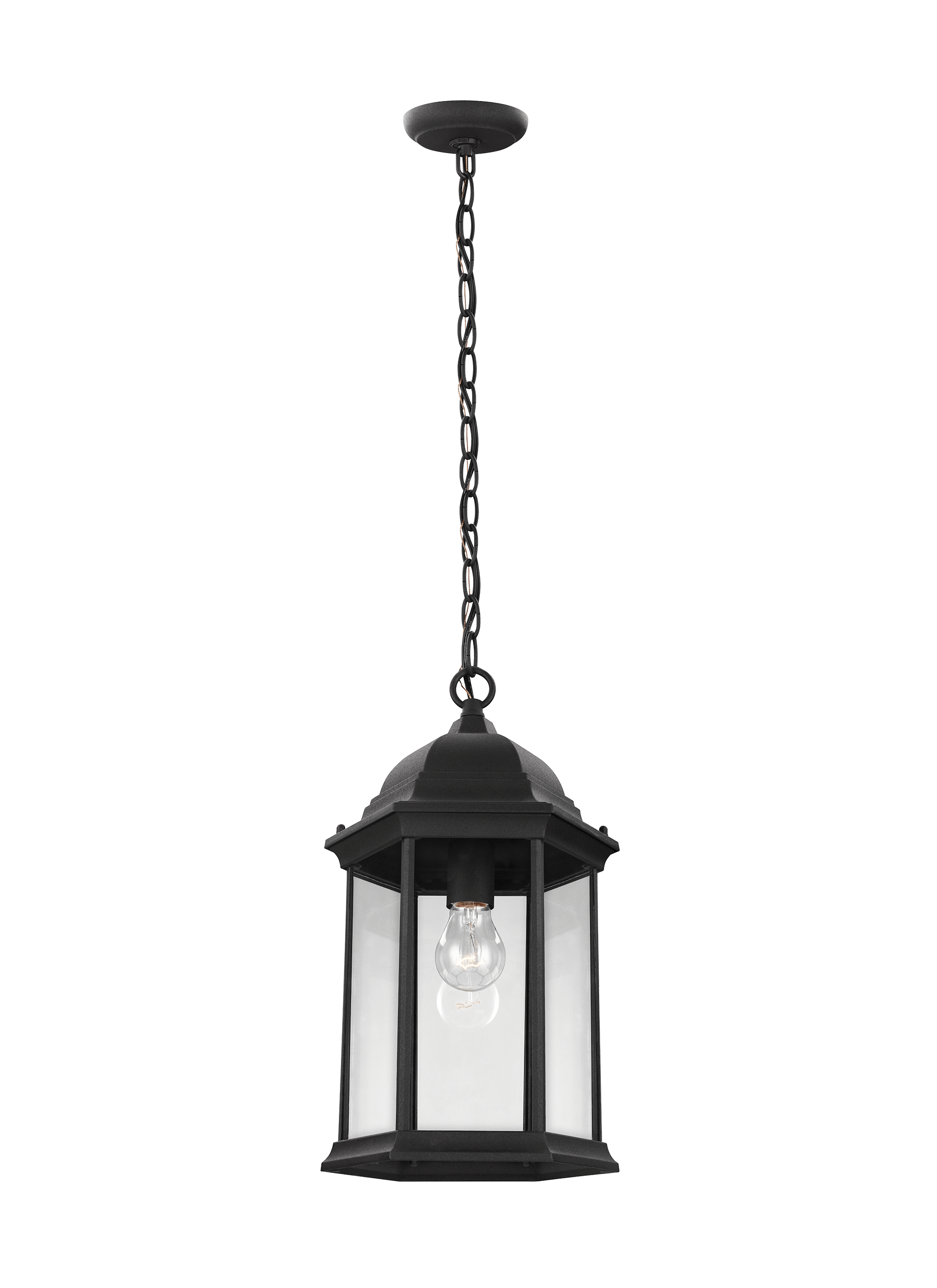 Sevier One Light Outdoor Pendant - Black Outdoor Sea Gull Lighting 