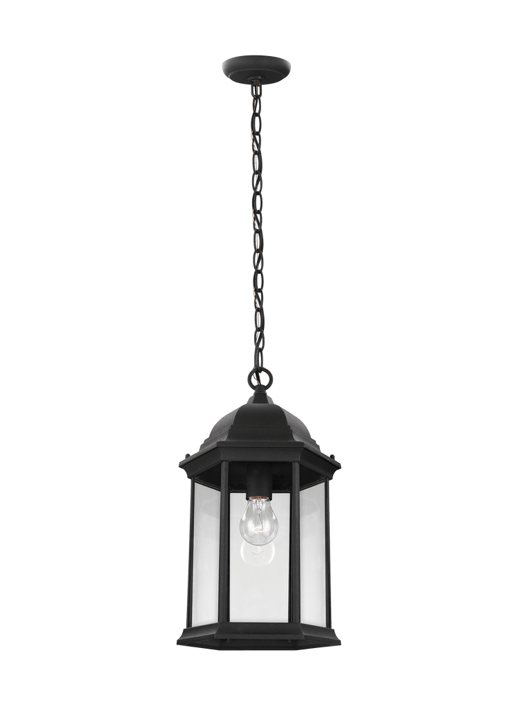 Sevier One Light Outdoor Pendant - Black Outdoor Sea Gull Lighting 