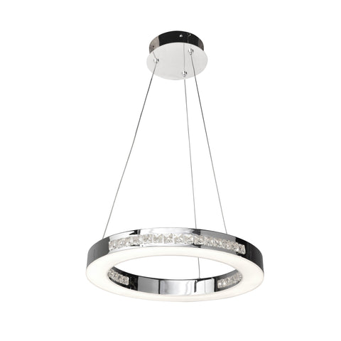 Affluence (s) Dimmable LED Ring Pendant - Chrome Ceiling Access Lighting 