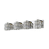 Ice 4-Light Crystal Vanity - Mirrored Stainless Steel Finish Wall Access Lighting 