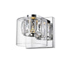 Private Collection 1-Light Crystal with Clear Glass Vanity - Mirrored Stainless Steel Finish Wall Access Lighting 