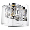 Private Collection 1-Light Crystal with Clear Glass Vanity - Mirrored Stainless Steel Finish Wall Access Lighting 