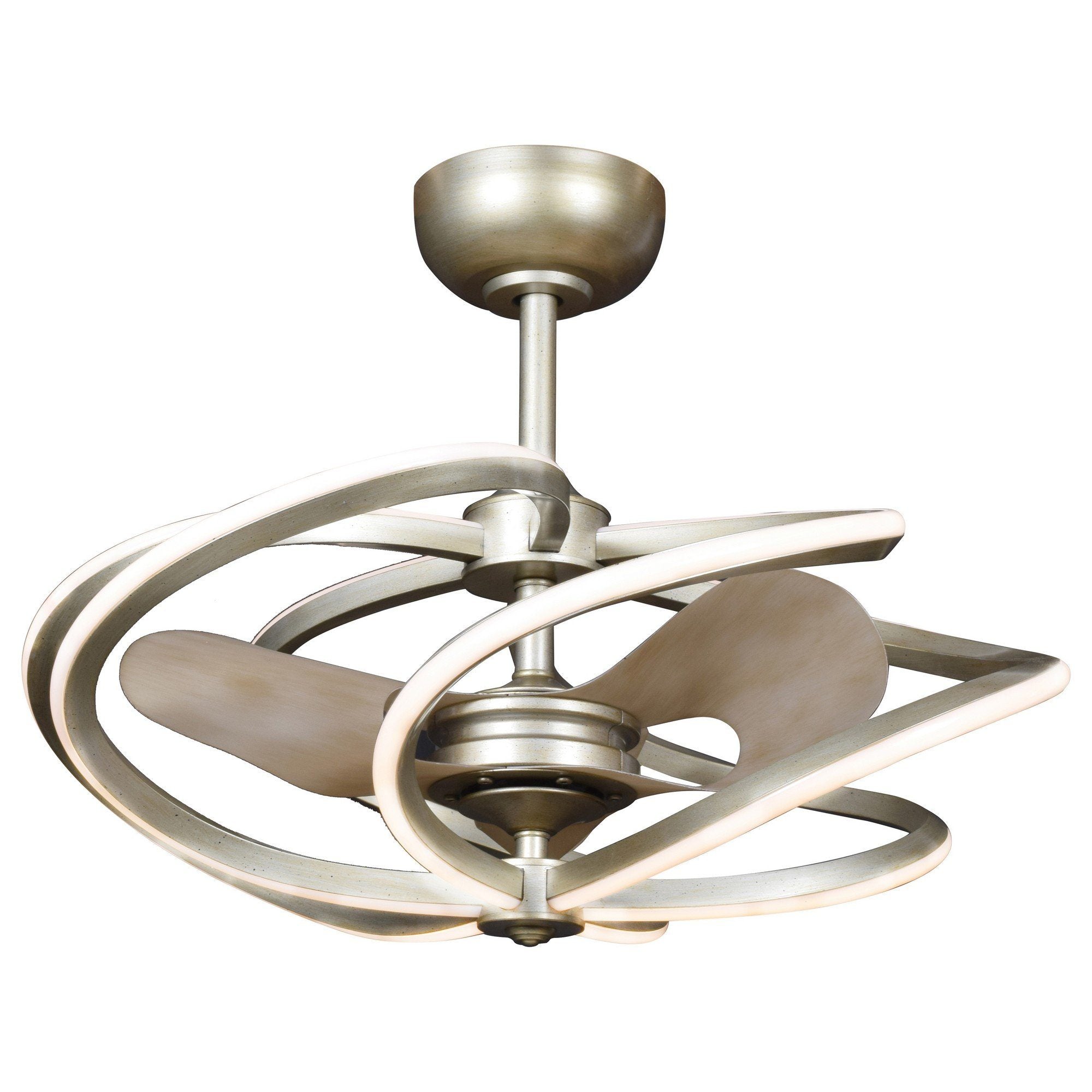 Vortex (m) 6-Light LED Pendant with Fan - Brushed Steel Ceiling Access Lighting 