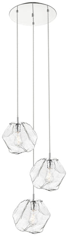 Boulder 3 Light Pendant - Mirrored Stainless Steel (MSS) Ceiling Access Lighting 
