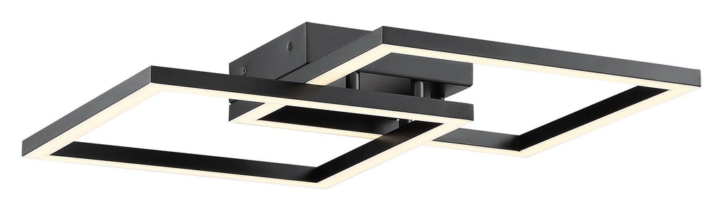 Squared Dimmable LED Ceiling or Wall Fixture - Black (BL) Wall Access Lighting 