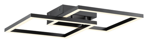 Squared Dimmable LED Ceiling or Wall Fixture - Black (BL)