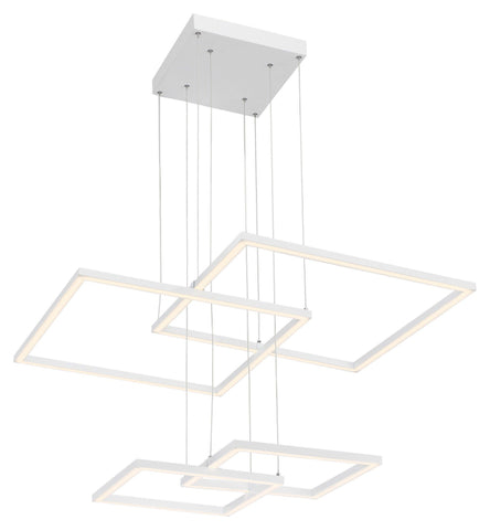 Squared Dimmable LED Pendant - White (WH)