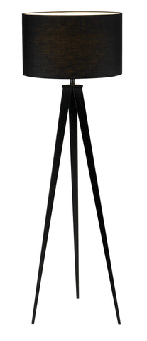 Director Floor Lamp - Black with Black Shade Lamps Adesso 