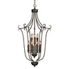 Multi-Family 2 Tier - 9 Light Caged Foyer in Rubbed Bronze with Drip Candlesticks Ceiling Golden Lighting 