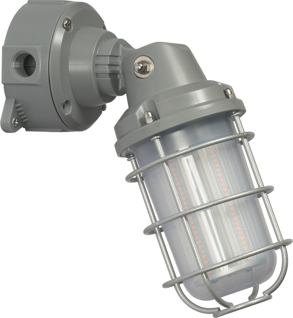 LED Adjustable Vapor Tight Fixture - 20W; 3000K; Gray; 100-277V