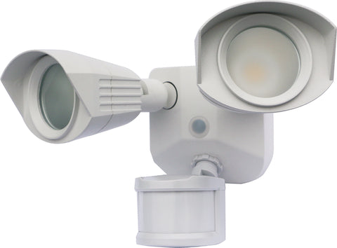 LED Security Light; Dual Head; White; 3000K; Motion Sensor