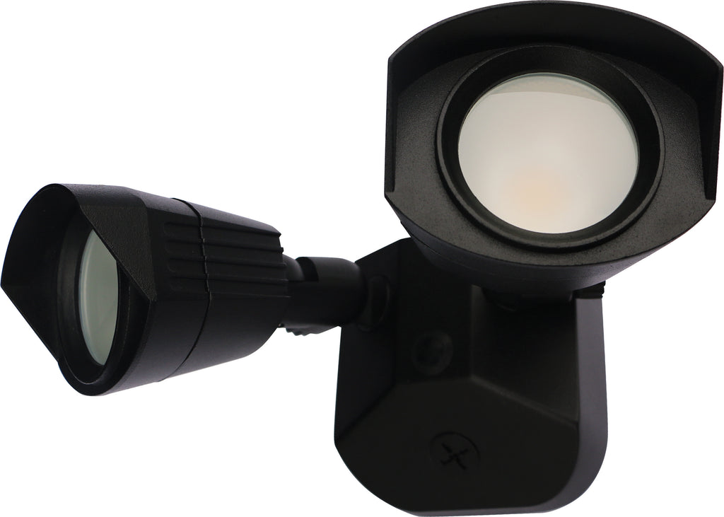 LED Security Light; Dual Head; Black; 4000K