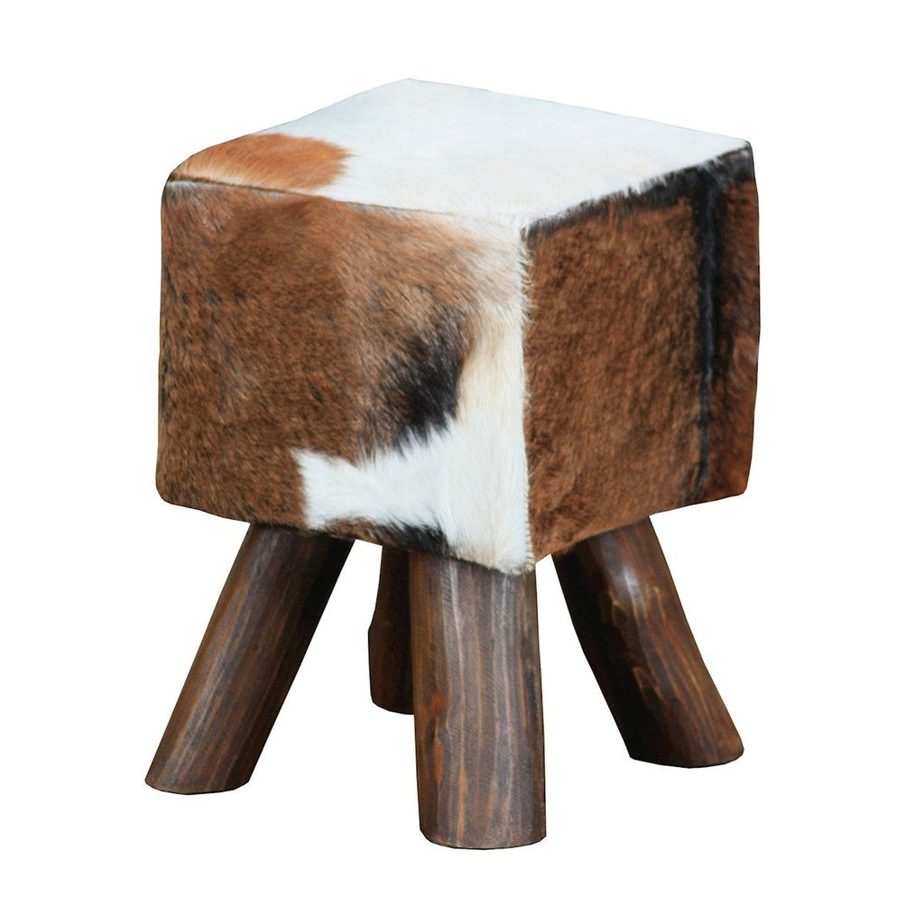 Ilford Small Square Mahogany Stool With Natural Stain Finish Furniture Sterling 
