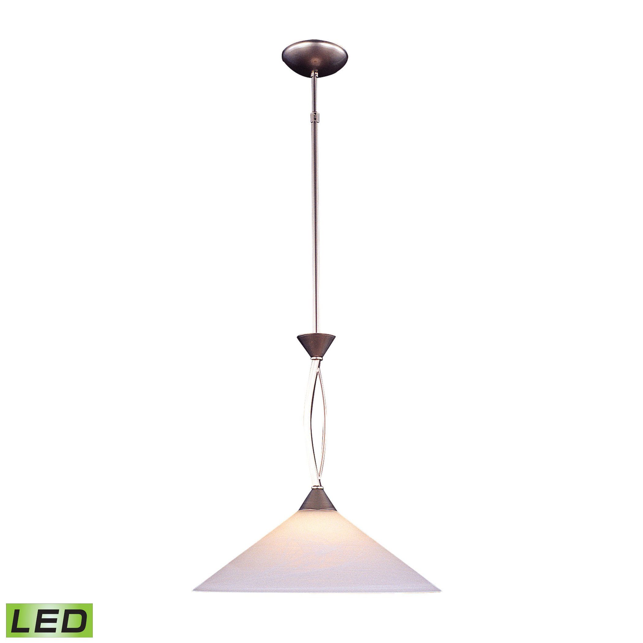 Retro 16"w Pendant in Satin Nickel and Tea Swirl Glass Ceiling Elk Lighting Default Value 