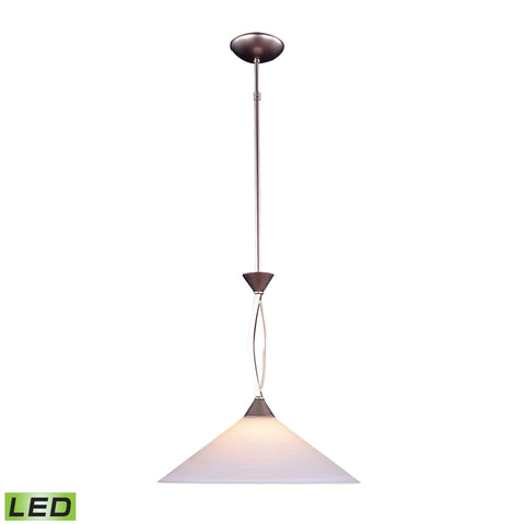 Retro 16"w Pendant in Satin Nickel and Tea Swirl Glass Ceiling Elk Lighting Default Value 